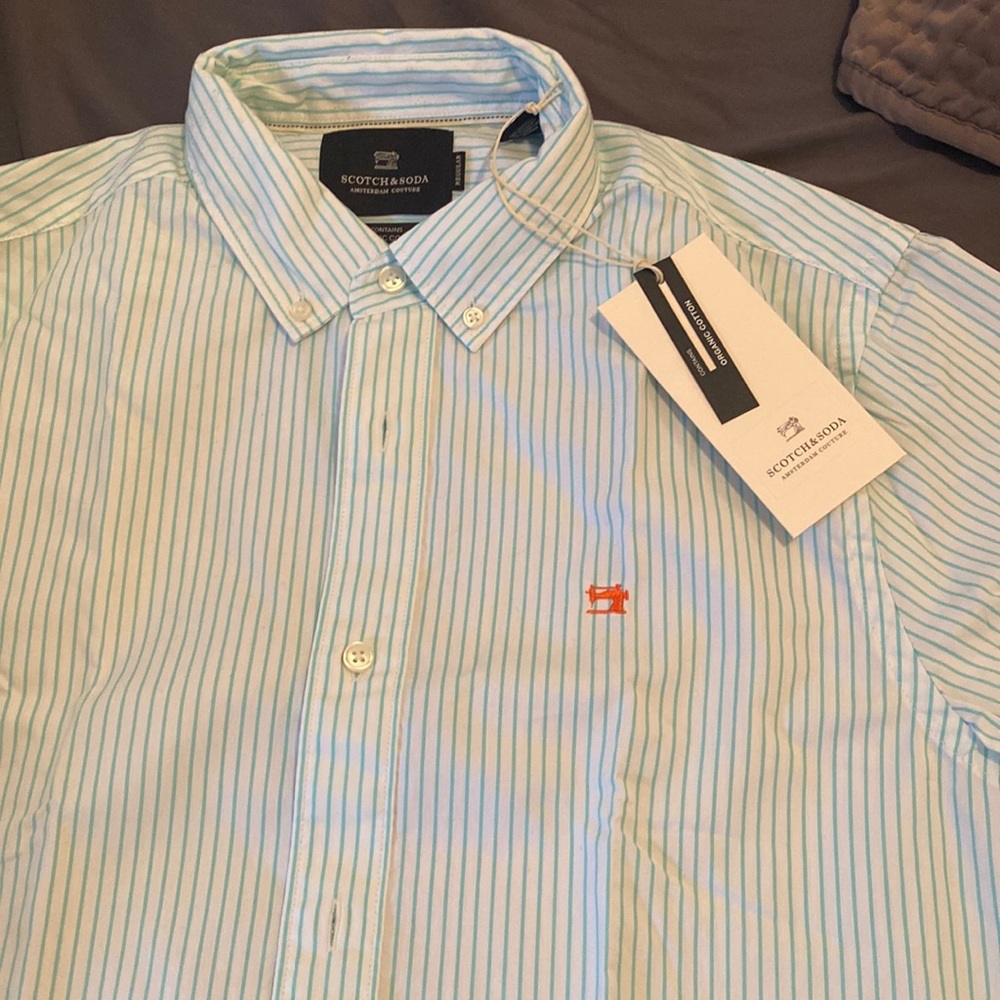 Scotch and Soda Striped Organic Cotton Button Down, M